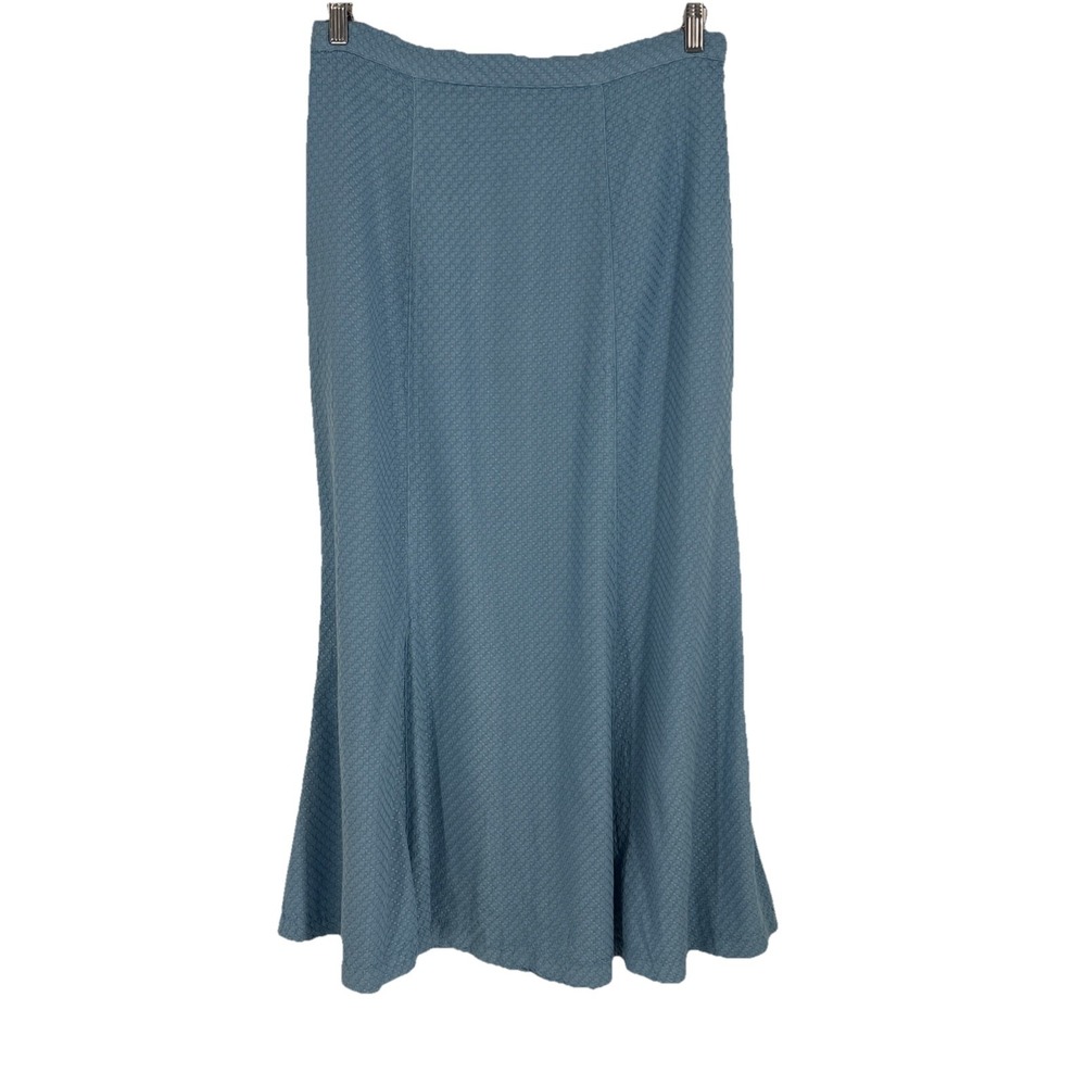 Habitat Womens Maxi Skirt Medium Blue Botton Blend Embroidered Lagenlook Boho